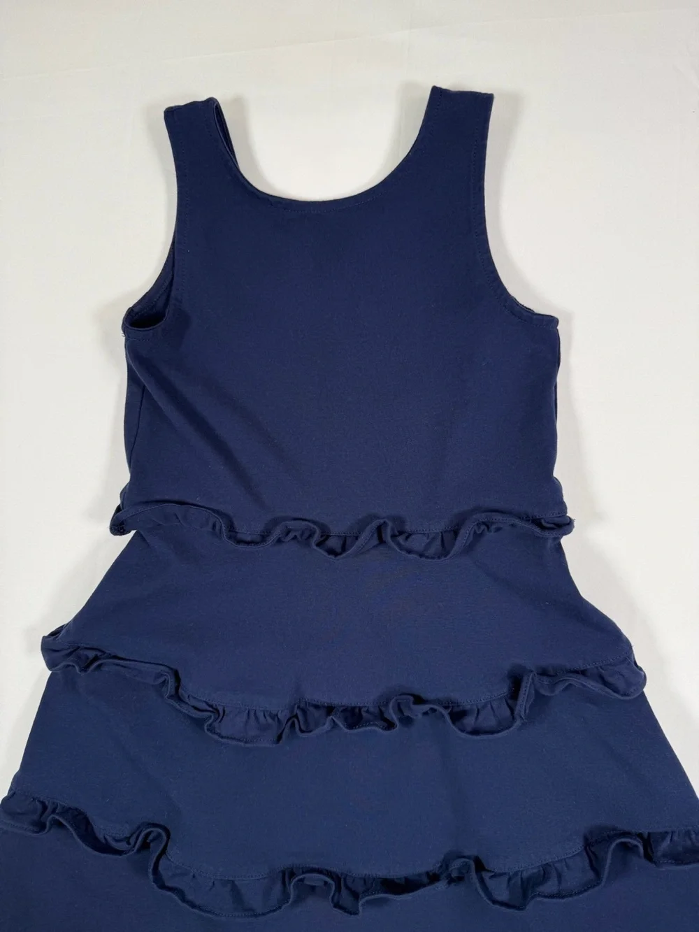 POLO RALPH LAUREN Girls Ruffled Cotton Jersey Dress Size 6X Preppy Classic